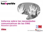 Informe sobre las necesidades comunicativas de las ONG