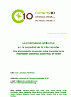 Calidad de la información ambiental autonómica en la red